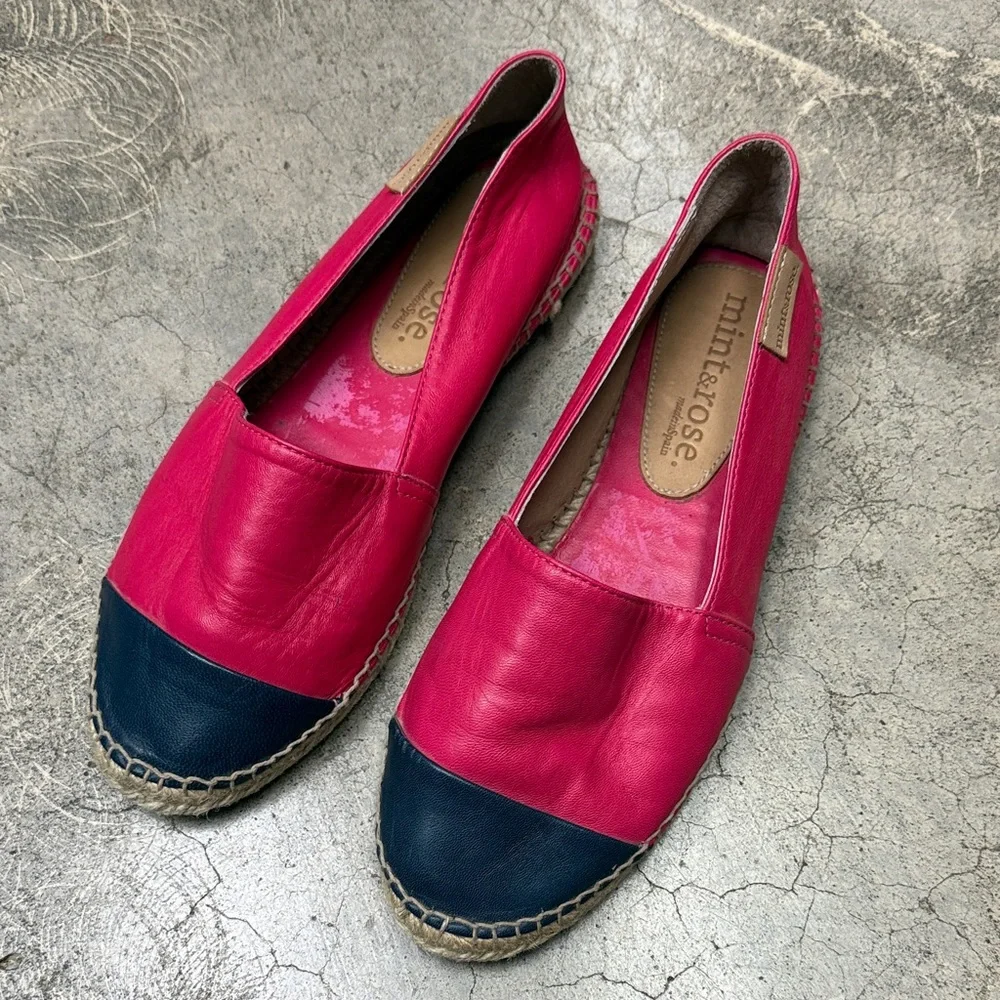 * Vibrant Pink and Navy Espadrille by Soludos